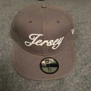 NEW JERSEY New Era 59Fifty "Jersey Script" Fitted Hat Olive